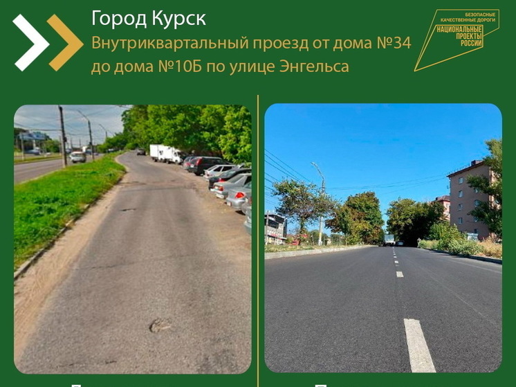 В Курске завершается ремонт участка автодороги на улице Энгельса