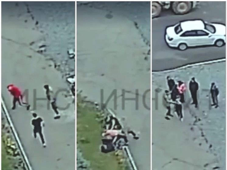 Камеры видеонаблюдения зафиксировали в одном из дворов Копейска массовую драку, закончившуюся совместной песней жертвы и нападающих.