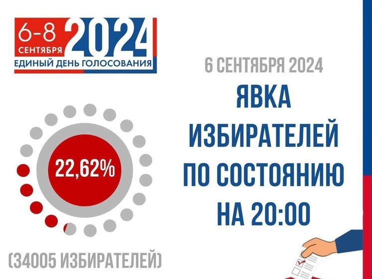 Явка избирателей в Чувашии в первый день голосования составила 22.62%