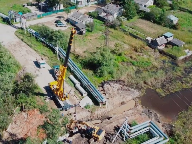 Водопропускную трубу строят в пострадавшем от паводка районе Приморья