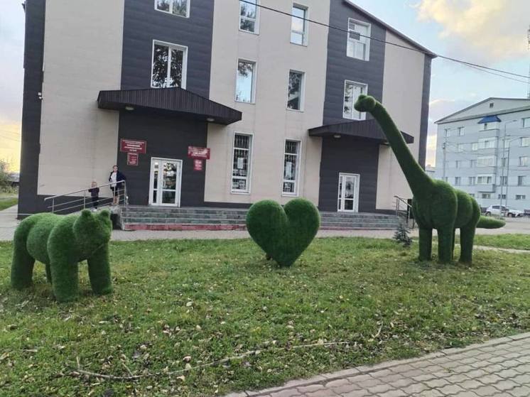 В центре Тымовского появились новые топиарные фигуры