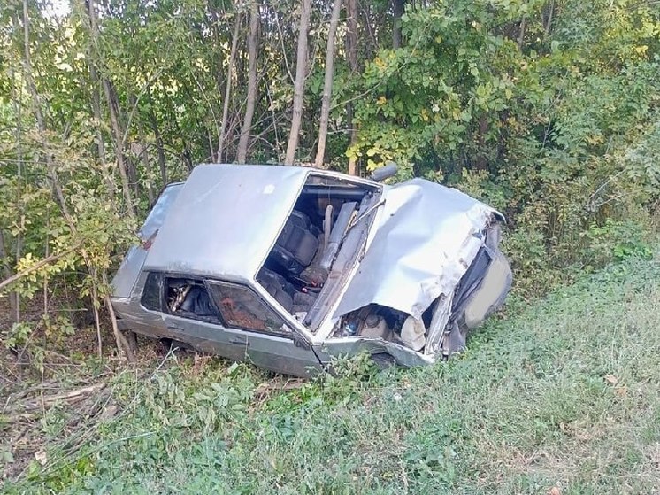 В Воронежской области начинающий водитель «подшофе» опрокинулся в кювет