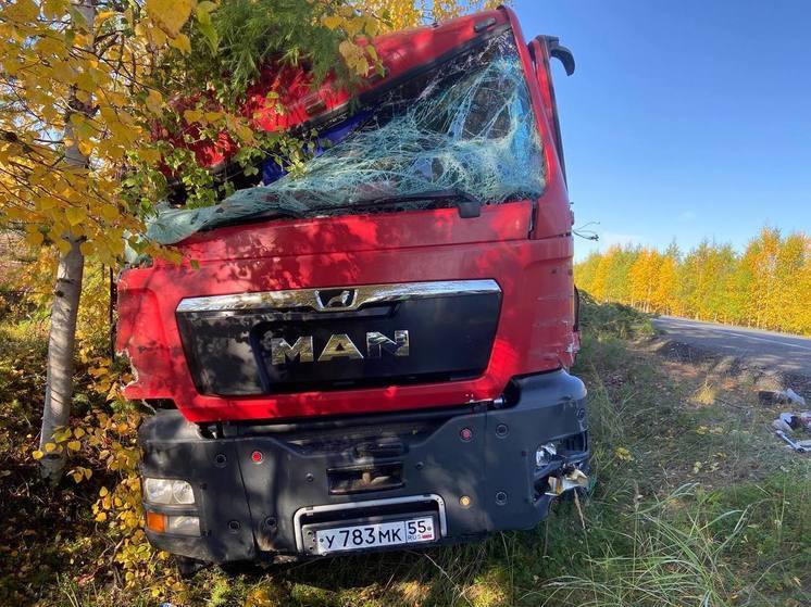 На трассе в ЯНАО пострадал пассажир вылетевшего в кювет грузовика