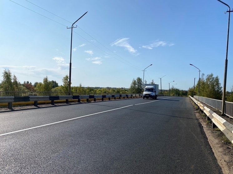 На мосту через Волхов рядом с селом Грузино восстановили изношенный асфальт