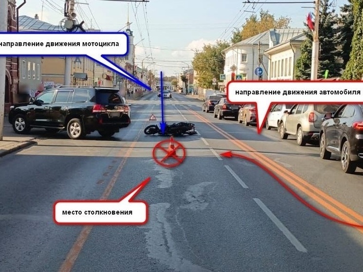 В Костроме автоледи на "Ленд Крузере" сбила мото-леди на "Лифане"
