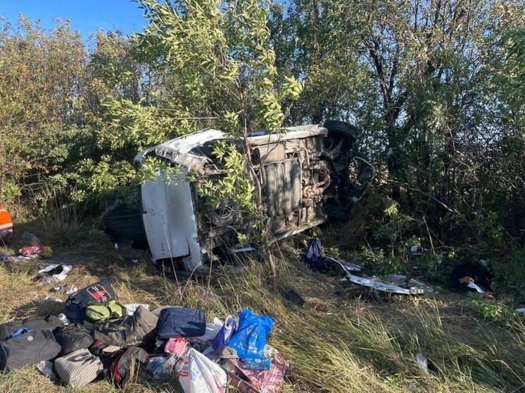 Два человека погибли под Невинномысском в перевернувшемся минивэне