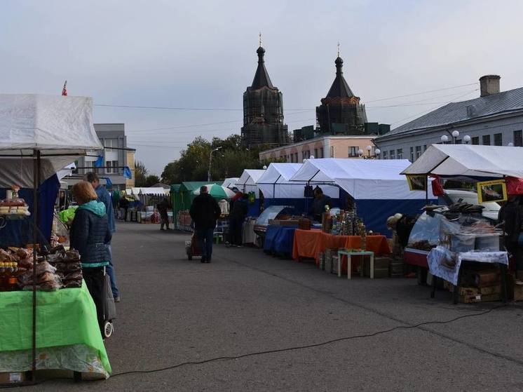 На площади Мира в Луге открылась сельскохозяйственная ярмарка