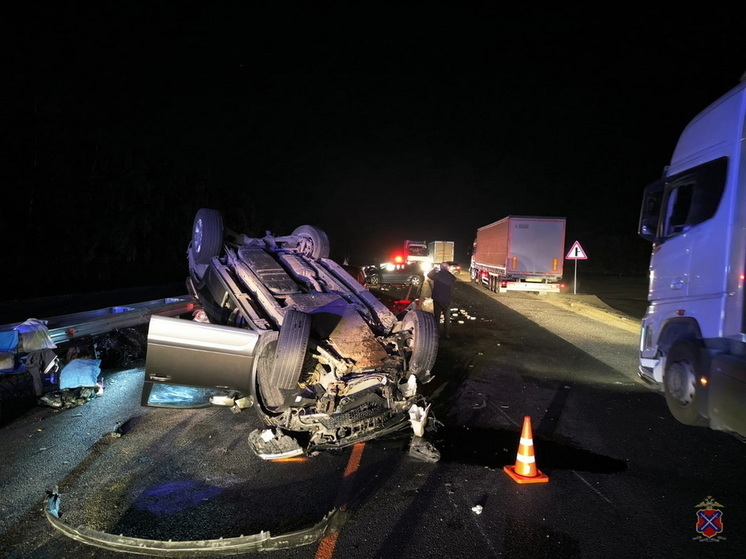 В Волгоградской области на трассе произошло массовое ДТП