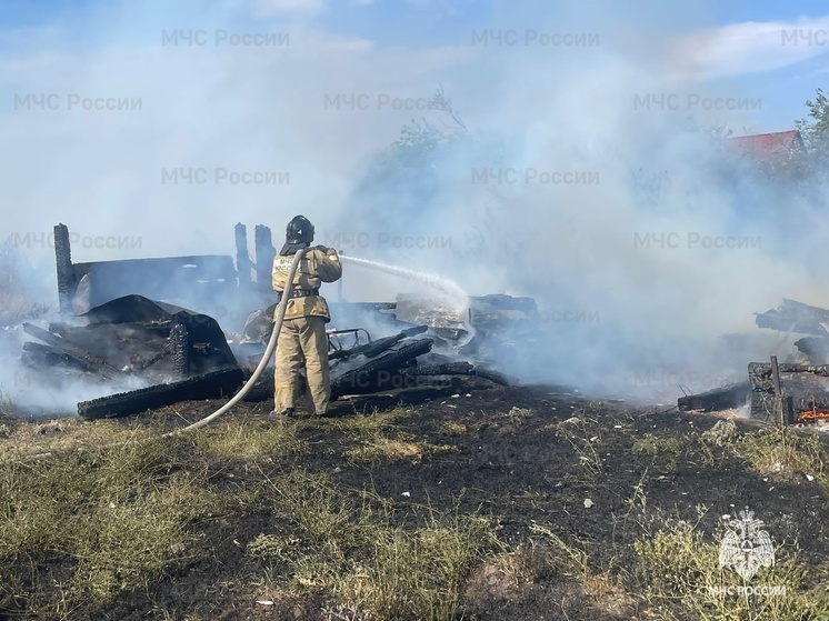 Пожар уничтожил хозпостройку в орловской деревне Азаровка