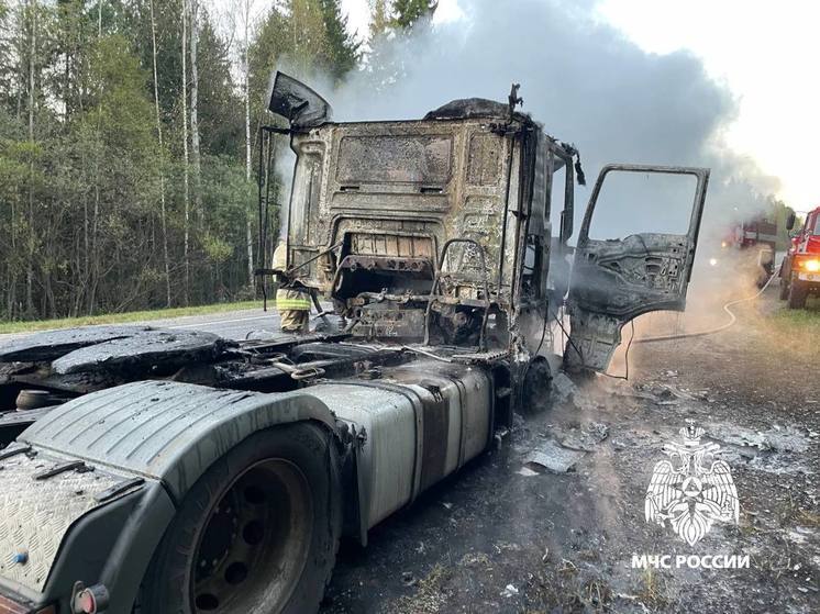 На дороге под Тверью горела фура