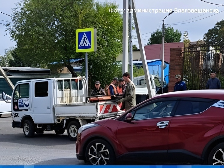 В Благовещенске отремонтируют светофоры на месте двух аварий