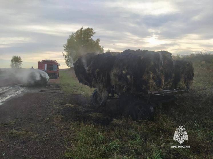 В Красноярском крае само загорелось сено