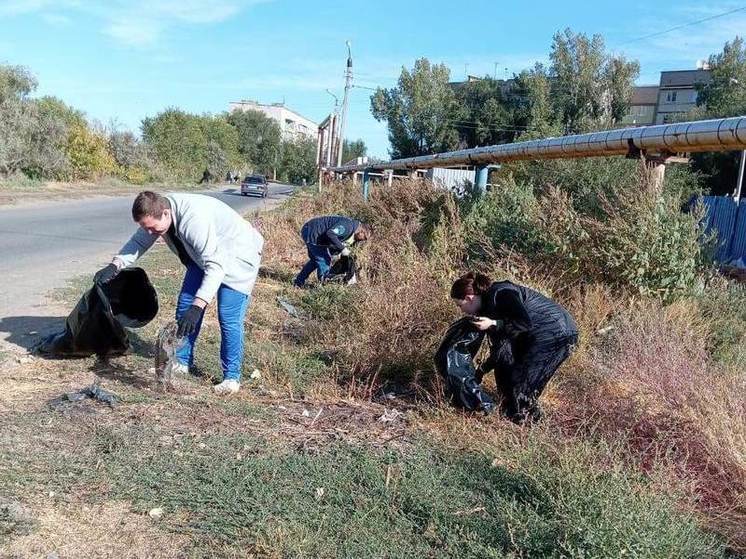 В Астрахани зачистили берег ерика Коньга