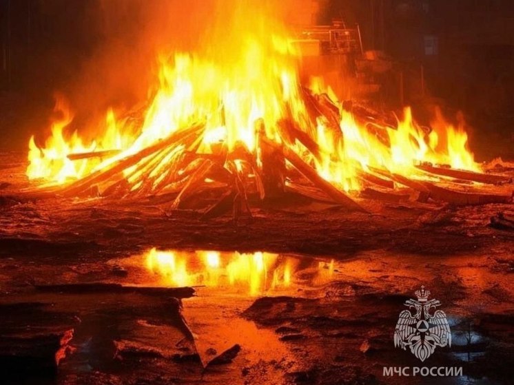 В Выборгском районе сгорела пилорама