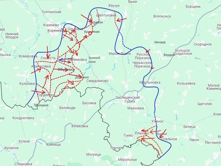 Бойцы ВС России вытесняют врага в районе Шептуховки и Плёхово Курской области