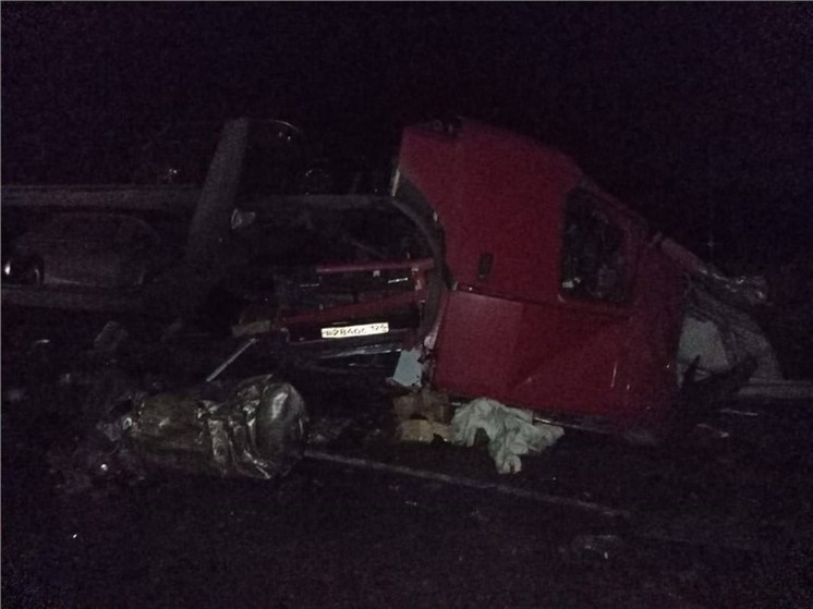 Человек погиб в столкновении трех грузовиков в Красноярском крае