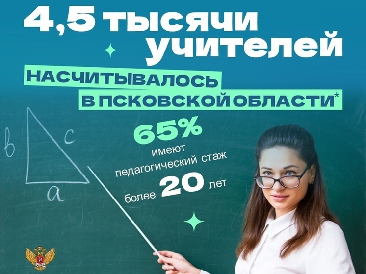 4 526 учителей насчитывается в Псковской области