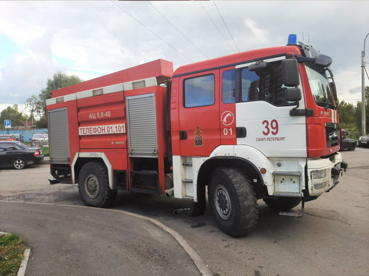 В Кронштадте восемь спасателей справились с огнем в заброшенном здании