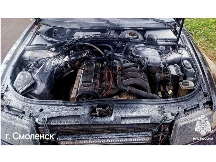 В Смоленске на Кашена на ходу загорелся автомобиль