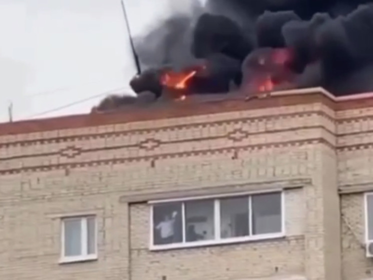 Женщина мыла окна во время сильного пожара в Подмосковье