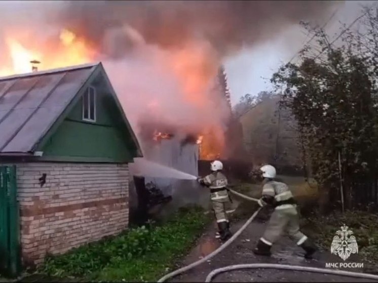 Спасатели потушили баню на второй Сенной в Великом Новгороде
