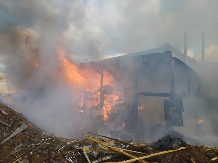 Новгородские пожарные около двух часов тушили огонь в цеху пилорамы