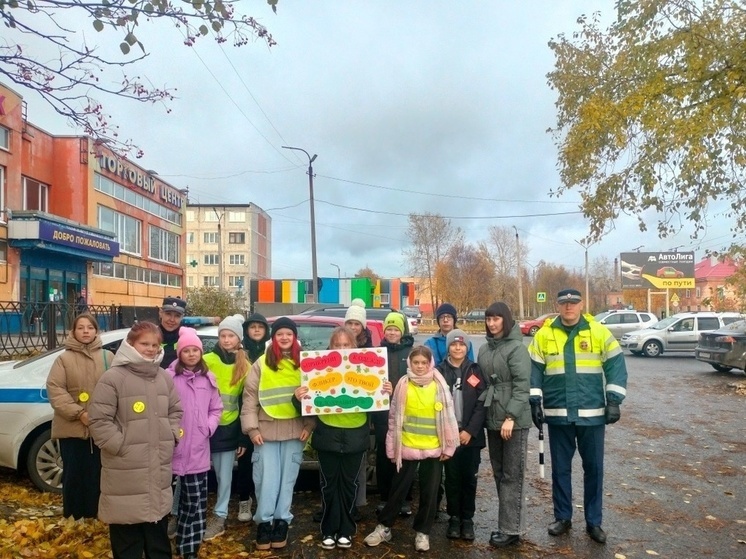 Школьники из Кандалакши прошлись с плакатом по улицам города