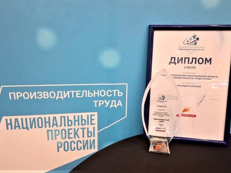 Кубань на первом месте в стране по освещению в СМИ нацпроекта «Производительность труда»