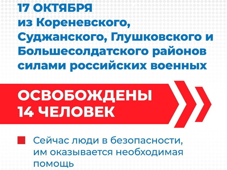 За сутки российские военные спасли 14 жителей курского приграничья