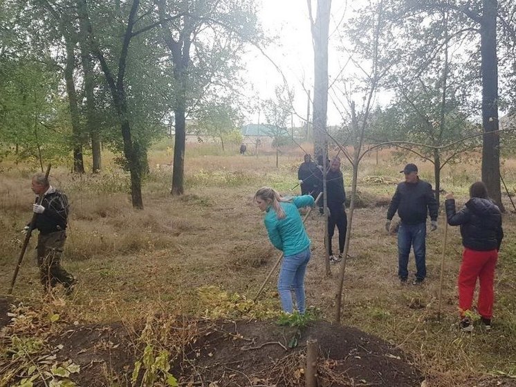 В общемуниципальный санитарный день токмачане провели уборку парка Чапаева