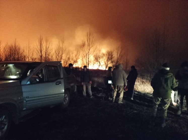 Степной пожар остановили в трех километрах от села в Забайкалье