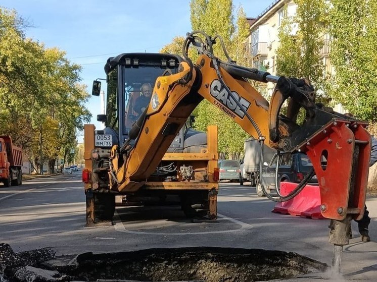 На улице Менделеева в Воронеже провалился асфальт