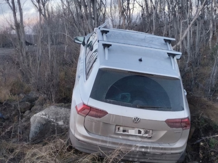 В Кольском районе авто съехало в кювет