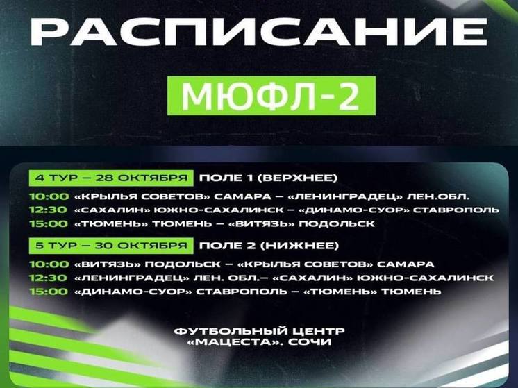 «СШ «Сахалин» оказалась в тройке сильнейших МЮФЛ — 2