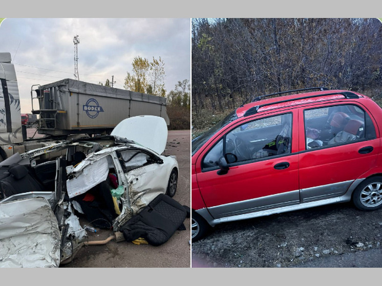 Три молодых человека попали в больницу после аварии с грузовиком под Воронежем
