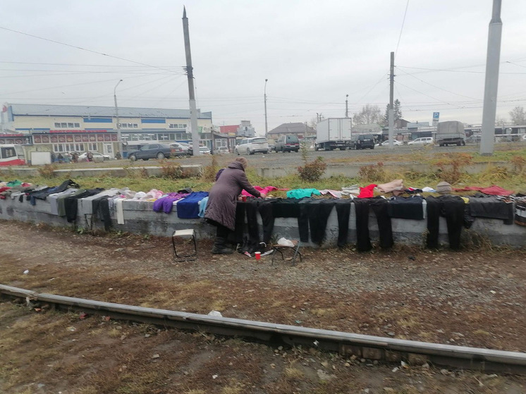 К торговцам-нелегалам на Гусинобродском шоссе в Новосибирске нагрянули с проверкой