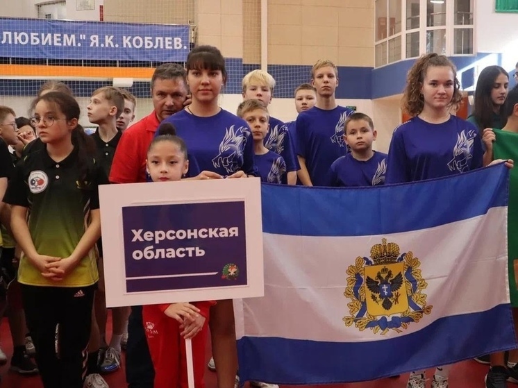 Дети из Геническа принимают участие в турнире по настольному теннису в Адыгее