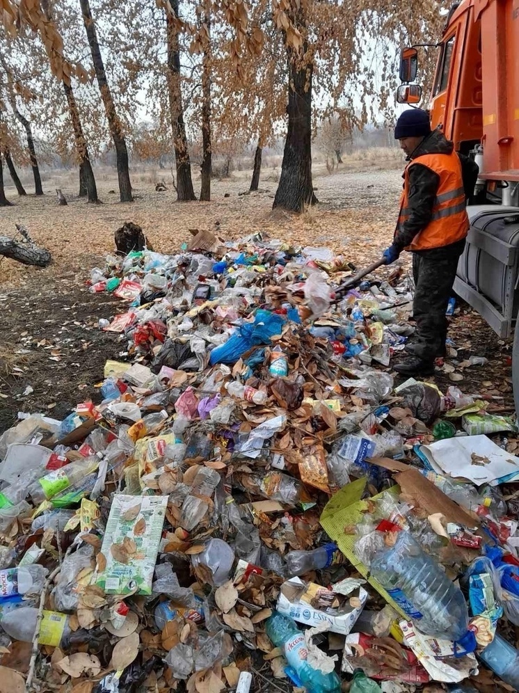 В Кызыле коммунальщики убирают стихийную свалку