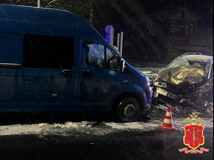 В Лужском районе водитель «Хендай» сбил пешехода и врезался в «Газель»