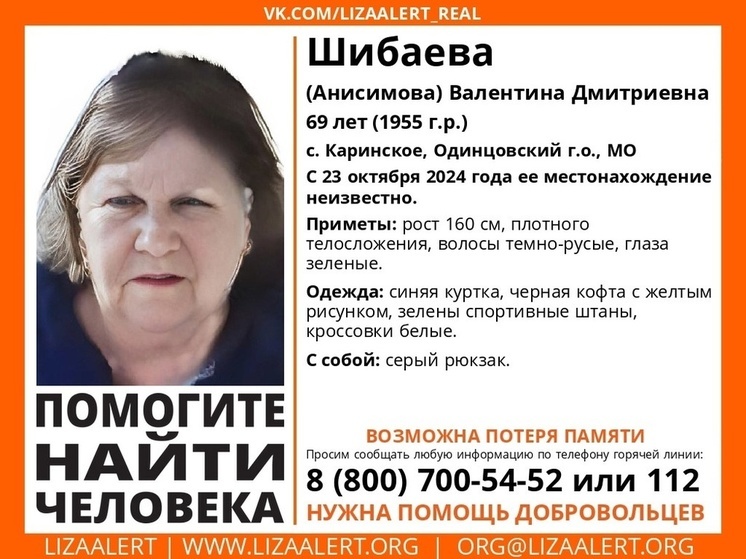 В Тверской области ищут пропавшую в Подмосковье женщину с потерей памяти