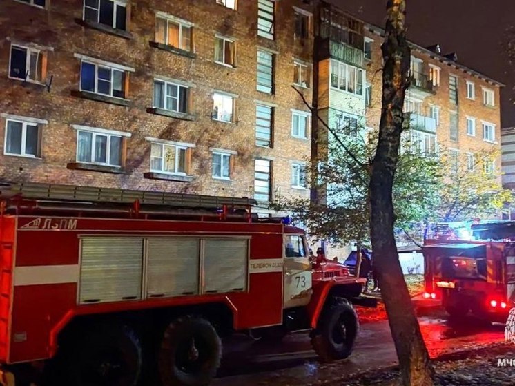 При пожаре в многоэтажном доме в Суворове пострадал мужчина