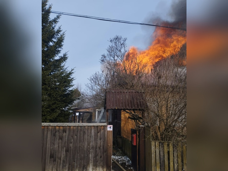 Новгородские пожарные более трех часов тушили пожар в частном доме