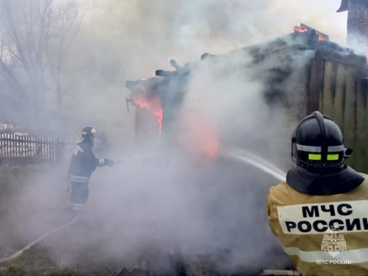 В Хвастовичском районе после снегопада сгорел дом