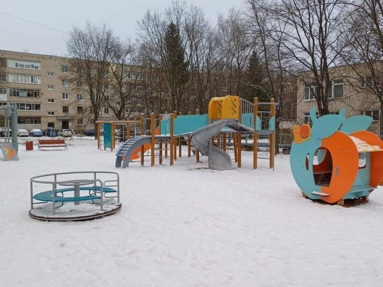 Две детские площадки установили в Вологде