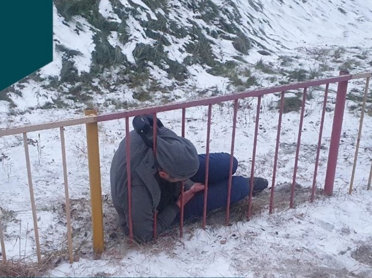 В Новосибирске мужчина застрял головой в заборе