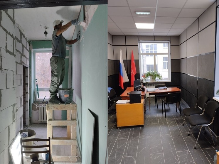 Дагестанцы восстанавливают здание администрации Михайловского района Запорожья