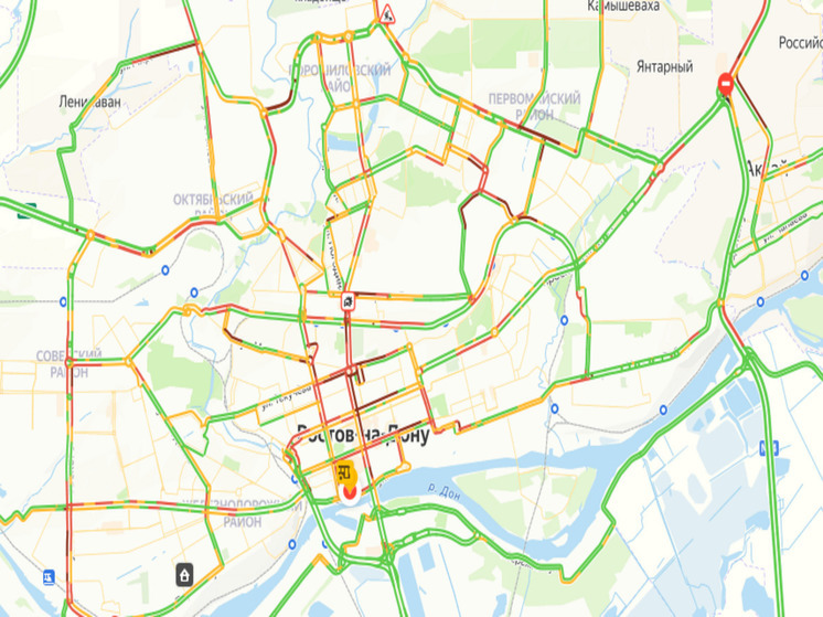 Девятибалльные пробки сковали Ростов вечером  15 ноября