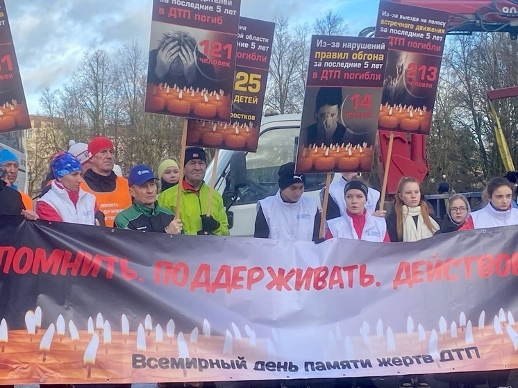 В Великом Новгороде прошел митинг, посвященный Дню памяти жертв ДТП