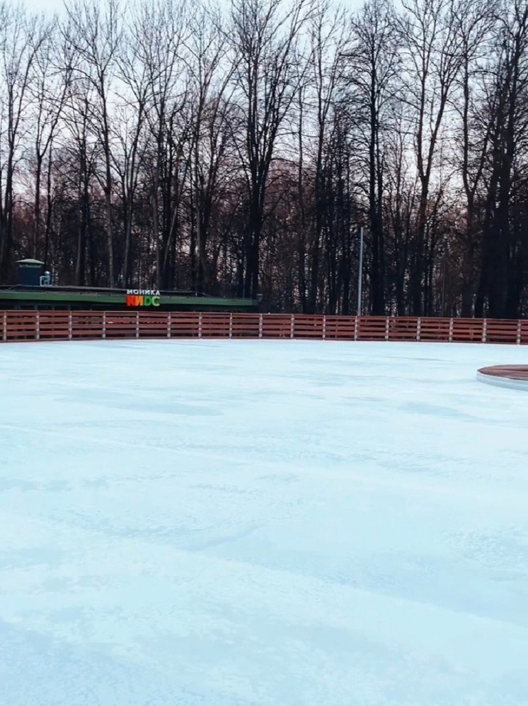 Ледовый каток залили в нижегородском парке «Швейцария»