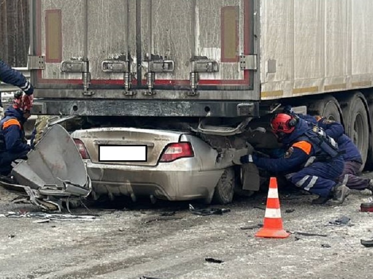 Погиб водитель легковушки, залетевшей под прицеп фуры возле Екатеринбурга